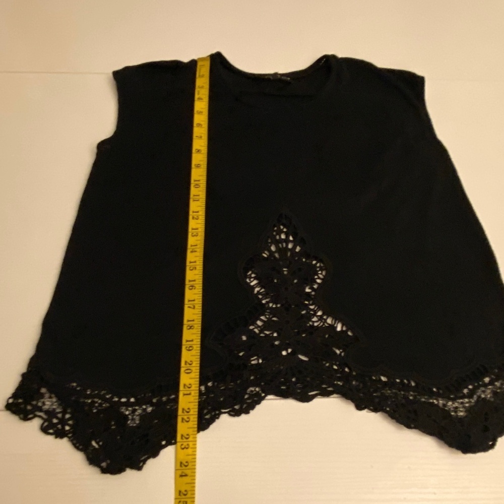 Generation Love New York 100% Linen Black Lace Blouse Tank Top Size Small - Picture 11 of 12
